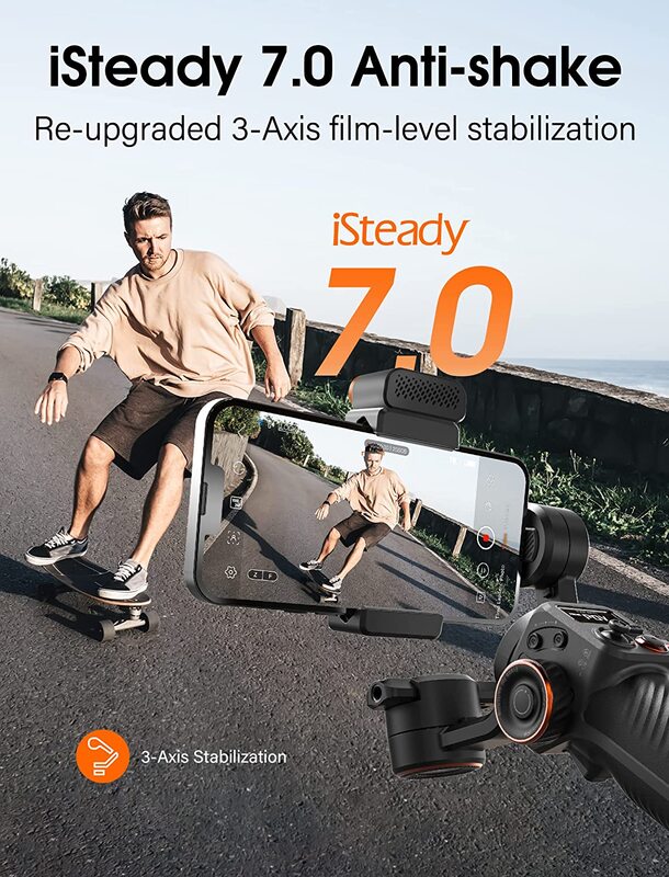 Hohem iSteady M6 Kit Gimbal Stabilizer for Smartphone, 2023 Upgraded 3-Axis Phone Gimbal, AI Tracker w/CCT/RGB Fill Light, Gimbal for iPhone 14 Pro Max & Android, Phone Stabilizer for Video Recording